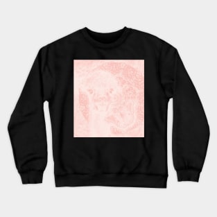 Ghostly alpaca and butterfly with mandala in Rose Quartz Crewneck Sweatshirt